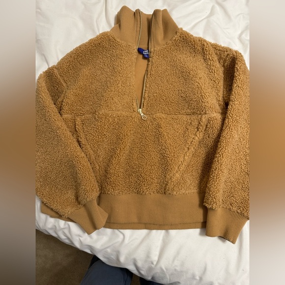 JOY LAB Tan Sherpa Jacket - Picture 1 of 3